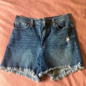 Just black jean shorts